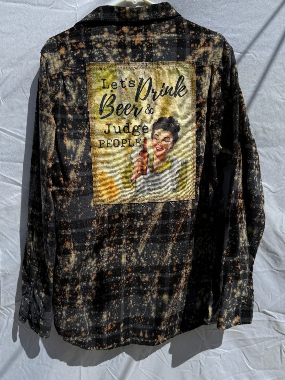 Angry Minnow Flannel Size Large - Gray/Black